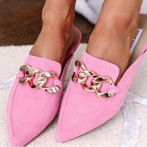 STEVE MADDEN Finn Chain Pointed Toe Mule In Pink Size  7.5M 🌴